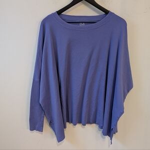 PLANET by Lauren G Women's Purple Oversized Tunic Pima Cotton Shirt OS